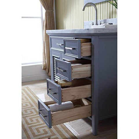 Image of Ariel Kensington 43" Grey Traditional Left Offset Single Sink Bathroom Vanity D043S-L-GRY