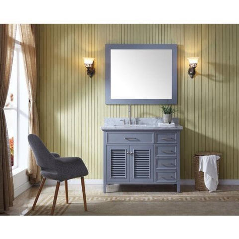 Image of Ariel Kensington 43" Grey Traditional Left Offset Single Sink Bathroom Vanity D043S-L-GRY