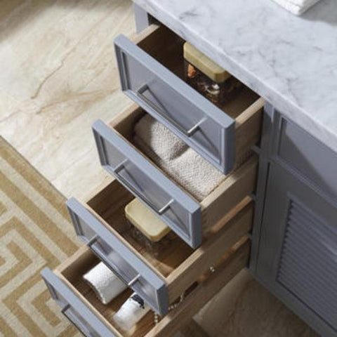 Image of Ariel Kensington 43" Grey Traditional Right Offset Single Sink Bathroom Vanity D043S-R-GRY