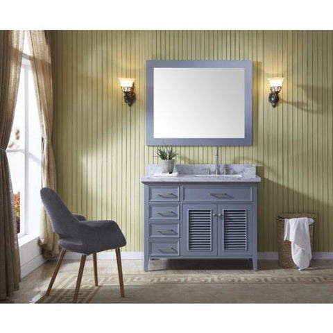 Image of Ariel Kensington 43" Grey Traditional Right Offset Single Sink Bathroom Vanity D043S-R-GRY