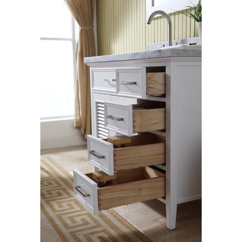 Image of Ariel Kensington 43" White Traditional Left Offset Single Sink Bathroom Vanity D043S-L-WHT