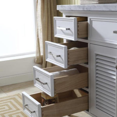 Image of Ariel Kensington 43" White Traditional Right Offset Single Sink Bathroom Vanity D043S-R-WHT