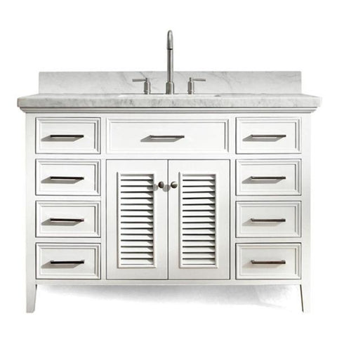 Image of Ariel Kensington 49" White Traditional Single Sink Bathroom Vanity D049S-WHT