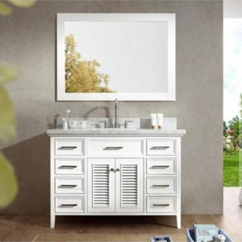 Image of Ariel Kensington 49" White Traditional Single Sink Bathroom Vanity D049S-WHT