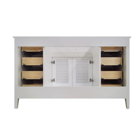 Image of Ariel Kensington 54" White Transitional Single Sink Base Cabinet D055S-BC-WHT D055S-BC-WHT