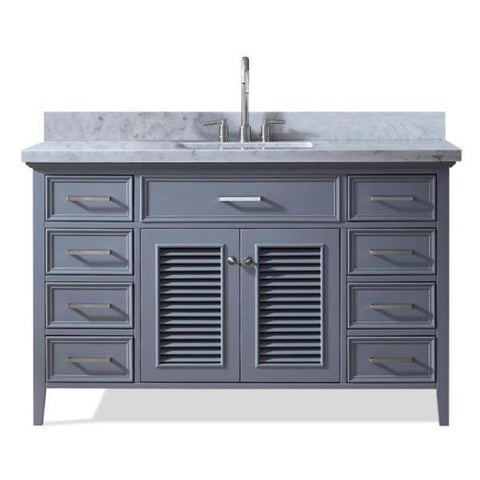 Image of Ariel Kensington 55" Grey Traditional Single Sink Bathroom Vanity D055S-GRY