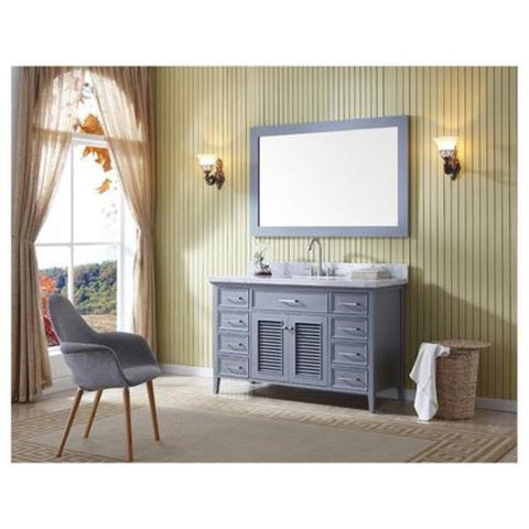 Image of Ariel Kensington 55" Grey Traditional Single Sink Bathroom Vanity D055S-GRY