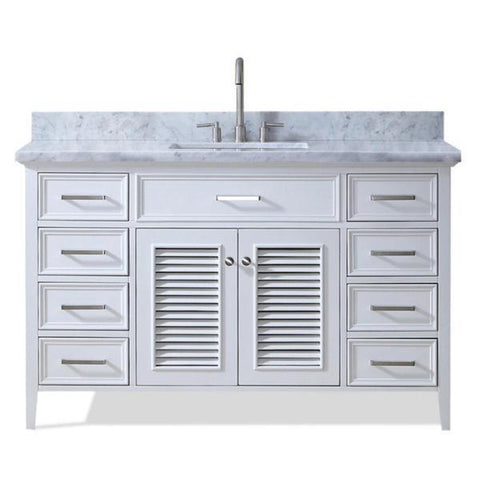 Image of Ariel Kensington 55" White Traditional Single Sink Bathroom Vanity D055S-WHT