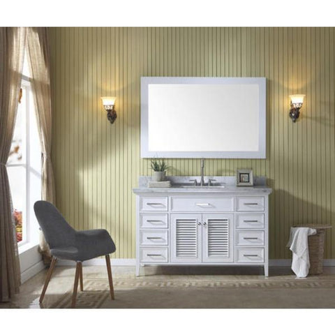 Image of Ariel Kensington 55" White Traditional Single Sink Bathroom Vanity D055S-WHT