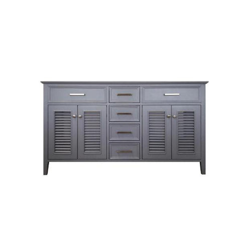 Image of Ariel Kensington 60" Grey Transitional Double Sink Base Cabinet D061D-BC-GRY D061D-BC-ESP