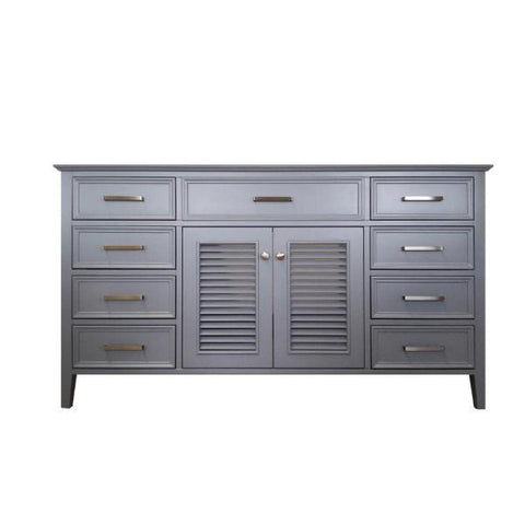 Image of Ariel Kensington 60" Grey Transitional Single Sink Base Cabinet D061S-BC-ESP D055S-BC-GRY