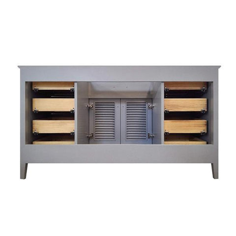 Image of Ariel Kensington 60" Grey Transitional Single Sink Base Cabinet D061S-BC-ESP D055S-BC-GRY