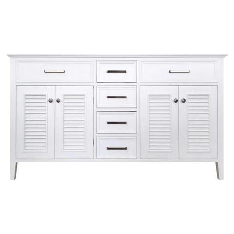 Image of Ariel Kensington 60" White Transitional Double Sink Base Cabinet D061D-BC-WHT D061D-BC-GRY