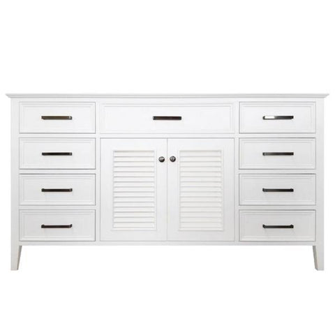 Image of Ariel Kensington 60" White Transitional Single Sink Base Cabinet D061S-BC-WHT D061S-BC-ESP