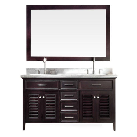 Image of Ariel Kensington 61" Double Sink Vanity Set in Espresso