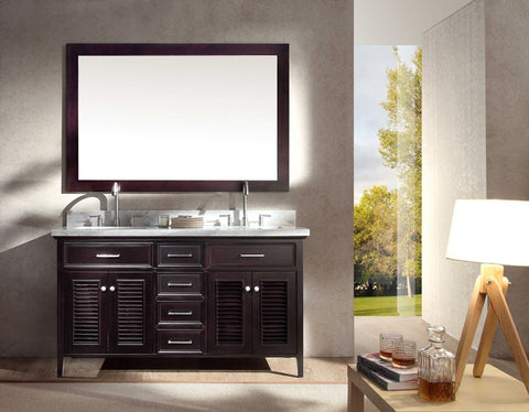 Image of Ariel Kensington 61" Double Sink Vanity Set in Espresso D061D-ESP