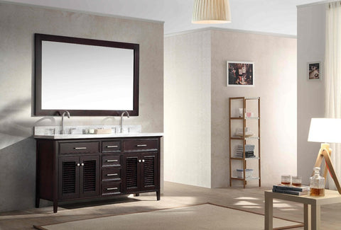 Image of Ariel Kensington 61" Double Sink Vanity Set in Espresso D061D-ESP