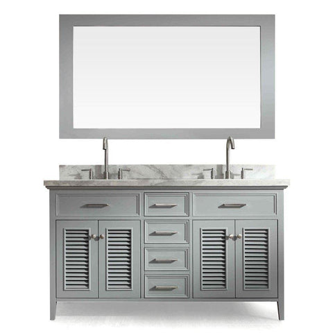 Image of Ariel Kensington 61" Double Sink Vanity Set in Grey D061D-GRY