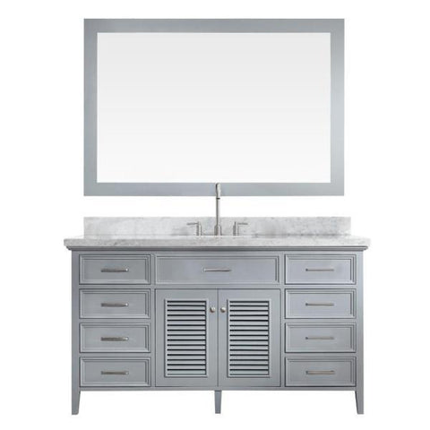 Image of Ariel Kensington 61" Grey Traditional Single Sink Bathroom Vanity D061S-GRY