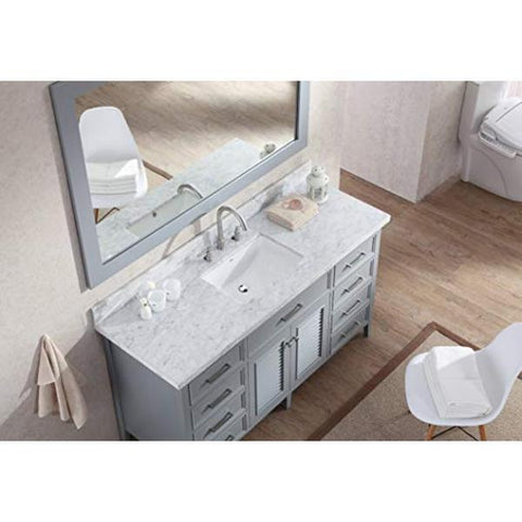 Image of Ariel Kensington 61" Grey Traditional Single Sink Bathroom Vanity D061S-GRY