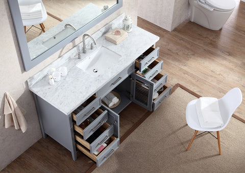 Image of Ariel Kensington 61" Single Sink Vanity Set in Grey D061S-GRY