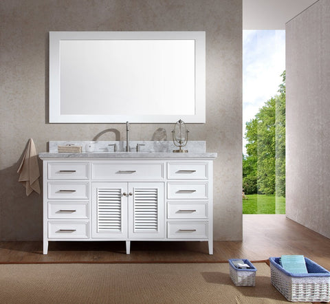 Image of Ariel Kensington 61" Single Sink Vanity Set in White D061S-WHT