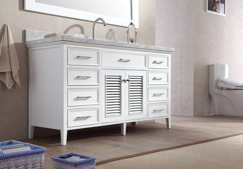 Image of Ariel Kensington 61" Single Sink Vanity Set in White D061S-WHT