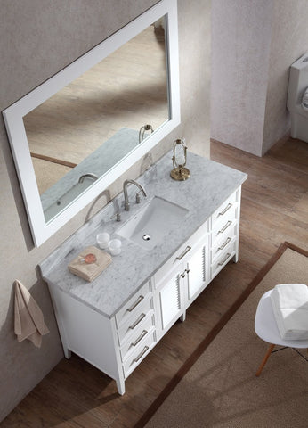 Image of Ariel Kensington 61" Single Sink Vanity Set in White D061S-WHT
