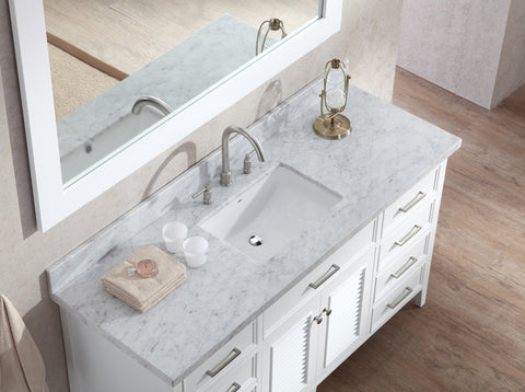 Image of Ariel Kensington 61" Single Sink Vanity Set in White D061S-WHT
