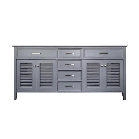 Image of Ariel Kensington 72" Grey Transitional Double Sink Base Cabinet D073D-2-BC-GRY D073D-2-BC-GRY