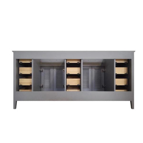 Image of Ariel Kensington 72" Grey Transitional Double Sink Base Cabinet D073D-BC-GRY D073D-BC-GRY