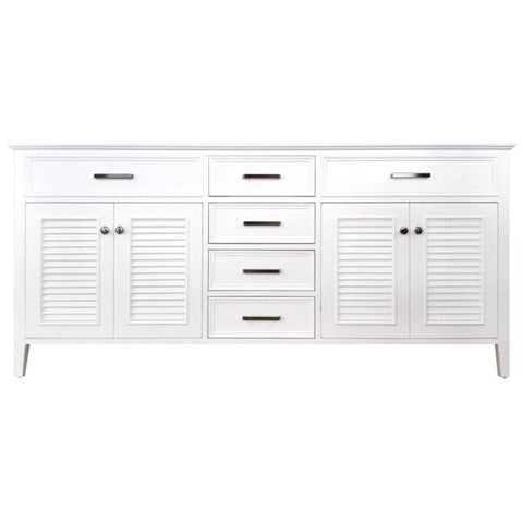 Image of Ariel Kensington 72" White Transitional Double Sink Base Cabinet D073D-2-BC-WHT D073D-2-BC-GRY