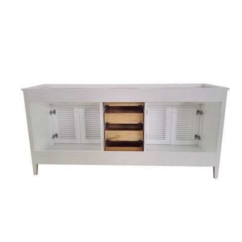 Image of Ariel Kensington 72" White Transitional Double Sink Base Cabinet D073D-2-BC-WHT D073D-2-BC-WHT