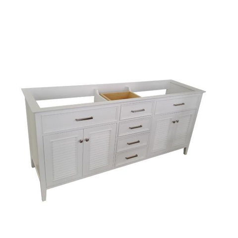 Image of Ariel Kensington 72" White Transitional Double Sink Base Cabinet D073D-2-BC-WHT D073D-2-BC-WHT