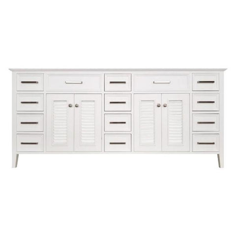 Image of Ariel Kensington 72" White Transitional Double Sink Base Cabinet D073D-BC-WHT D073D-BC-GRY