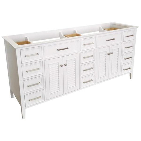 Image of Ariel Kensington 72" White Transitional Double Sink Base Cabinet D073D-BC-WHT D073D-BC-GRY