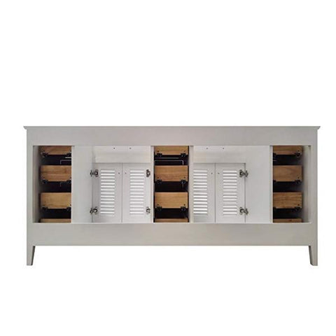 Image of Ariel Kensington 72" White Transitional Double Sink Base Cabinet D073D-BC-WHT D073D-BC-WHT