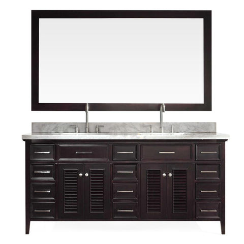 Image of Ariel Kensington 73" Double Sink Vanity Set in Espresso D073D-ESP