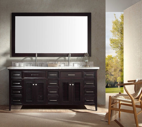 Image of Ariel Kensington 73" Double Sink Vanity Set in Espresso D073D-ESP
