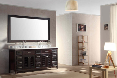 Image of Ariel Kensington 73" Double Sink Vanity Set in Espresso D073D-ESP