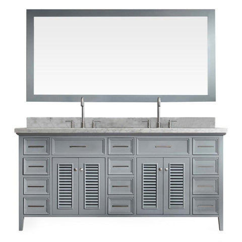 Image of Ariel Kensington 73" Double Sink Vanity Set in Grey D073D-GRY