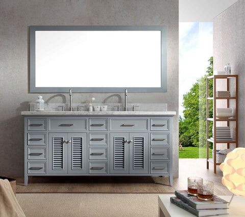 Image of Ariel Kensington 73" Double Sink Vanity Set in Grey D073D-GRY