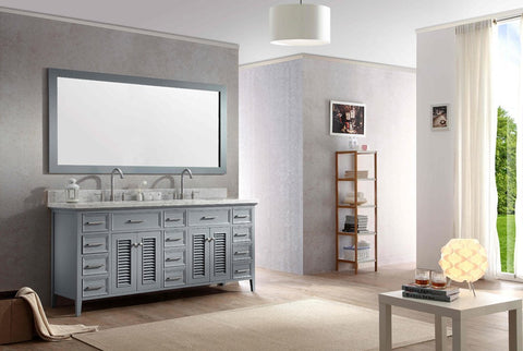 Image of Ariel Kensington 73" Double Sink Vanity Set in Grey D073D-GRY