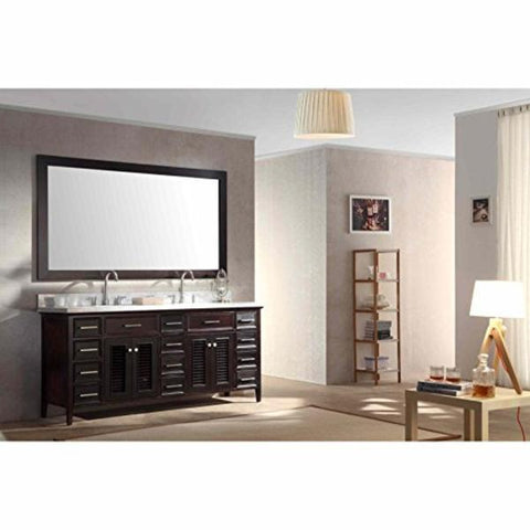 Image of Ariel Kensington 73" Espresso Traditional Double Sink Bathroom Vanity D073D-ESP D073D-ESP