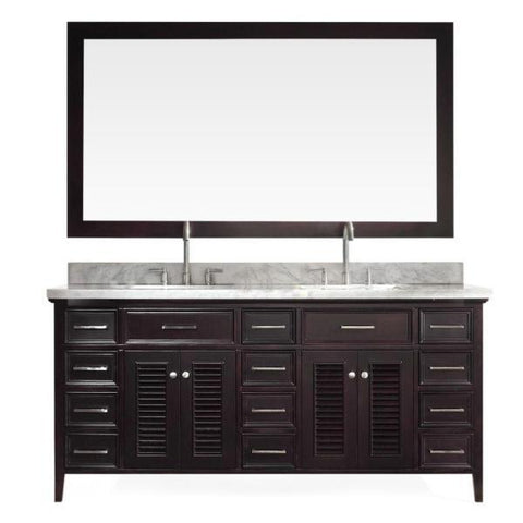 Image of Ariel Kensington 73" Espresso Traditional Single Sink Bathroom Vanity D073D-ESP D061S-ESP