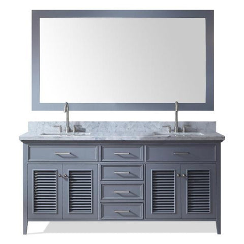 Image of Ariel Kensington 73" Grey Traditional Double Sink Bathroom Vanity D073D-2-GRY