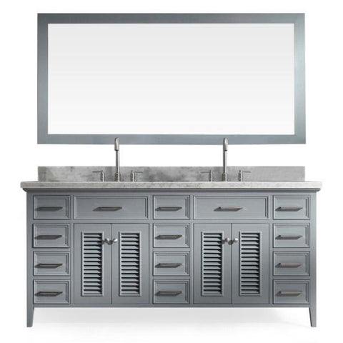 Image of Ariel Kensington 73" Grey Traditional Double Sink Bathroom Vanity D073D-GRY