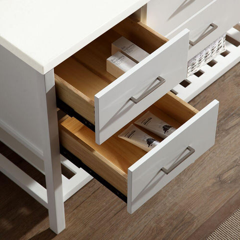 Image of Ariel Shakespeare 61" Single Sink Vanity Set in White G061S-WHT