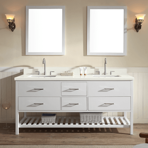 Image of Ariel Shakespeare 73" Double Sink Vanity Set in Grey G073D-WHT