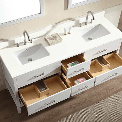 Image of Ariel Shakespeare 73" Double Sink Vanity Set in Grey G073D-WHT